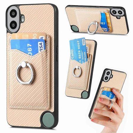Til Nothing CMF Phone 1 Telefon Cover Kort Slot Ring Holder Holder Telefon Beskyttelses Cover - Abrikos (Abrikos)