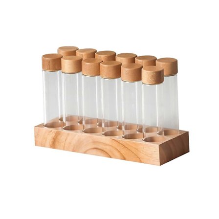 Lasiset koeputket yhden annoksen kahvipapujen säilytysputket työtasolle ja ruokakomeroon