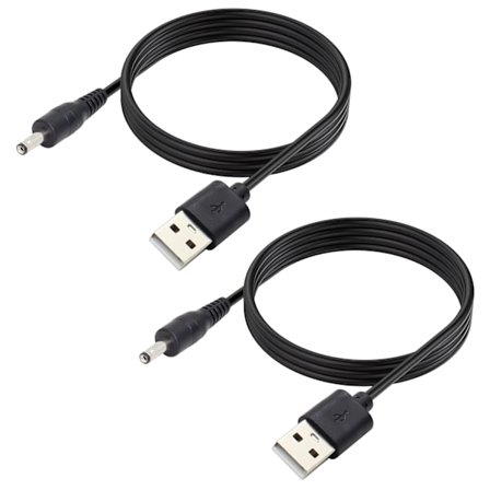 2-pack 5V DC-strömkabel, USB 2.0 hane till DC 3.5 mm x 1.35 mm hane strömkabel för router, lampor