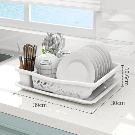 Opvasketørrestativ Bestikk Afløbsstativ HVID