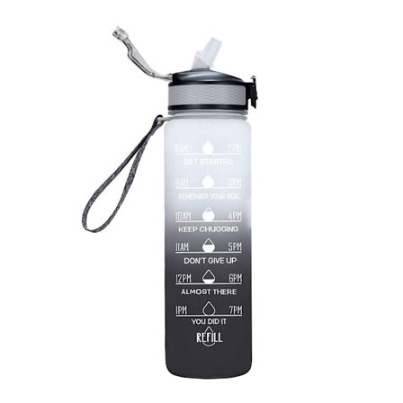 Vandflaske med sugerør, stil 9 KLB