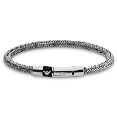 Emporio Armani Eagle Logo Mesh Band Bracelet for Men - Steel bracelets