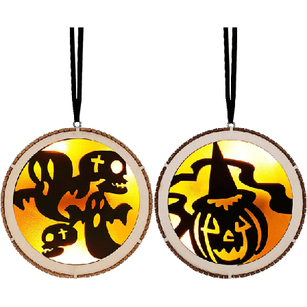 2 St Led Halloween Dekorationsljus, Witch Ghost
