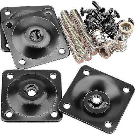 Benplater for montering av møbler, fester for møbelben Industriell styrke T-plate