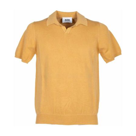 Alpha Studio, Polo Shirt Geel, Heren, Maat:M,linnen