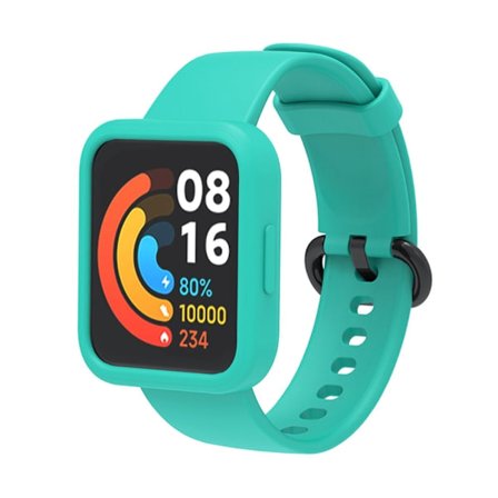 Xiaomi Redmi Watch 2 / Watch 2 Lite klockarmband och fodral i silikon - Teal Grön / Svart / Teal Grön