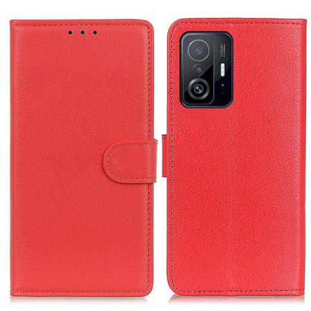 Xiaomi 11t / 11t Pro Fodral Litchi Läder Röd
