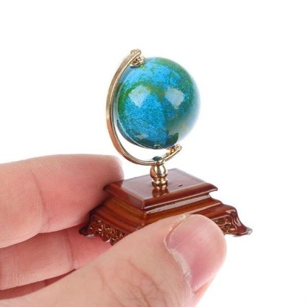 Mini Metal 1:12 Scale Vintage Blue World Globe Miniatyr Dukkehus Møbler Stue Leserom Dekor