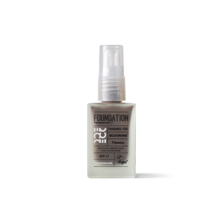 Ecooking Foundation 12 med SPF 15, Fugtgivende Hyaluronsyre og Nærende Niacinamid - Chocolate
