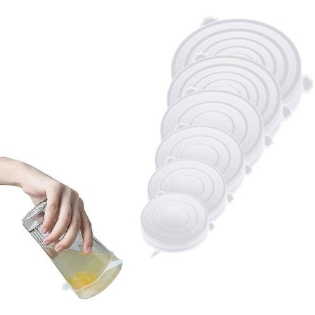 12 Silikonlock, BPA-fria silikonstretchlock, 12 olika storlekar