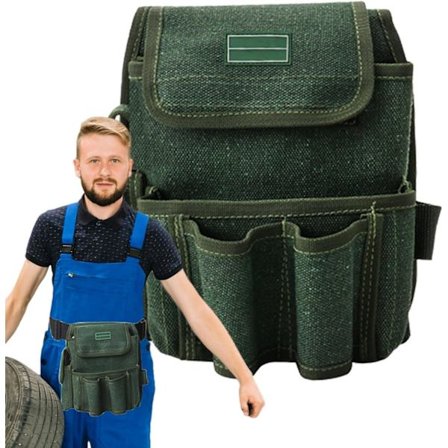 Miesten suuri työkaluvyöpussi, Puusepän ja puutarhan työkaluvyö useilla taskuilla