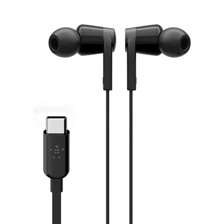 Belkin Rockstar Hörlurar med USB C - Svart