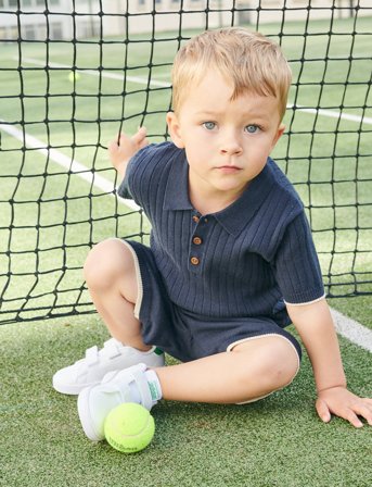 Copenhagen Colors Rib Knitted Polo - Navy - 104