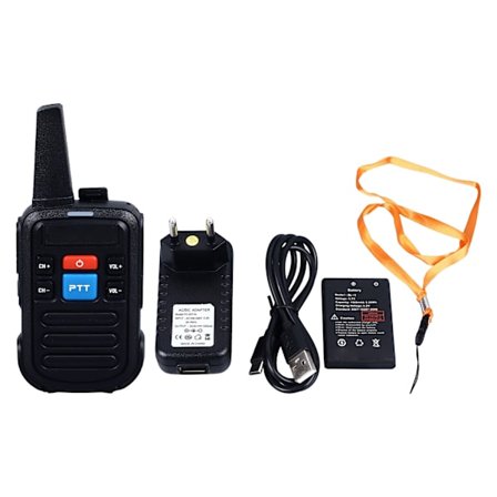 Mini Walkie Talkies 2W 0.5W 16 Kanal Lättviktig Tvåvägsradio USB-laddning Handhållen EU-kontakt 110V till 240V