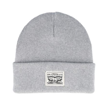 Levi's - Grå cuff Beanie - Backpatch Beanie Regular Grey Cuff @ Hatstore