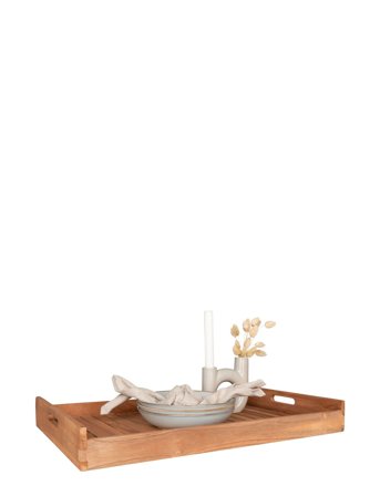 House Nordic Ebba - Tray In Teak, Nature, 58X38 Cm - 58X38X7CM