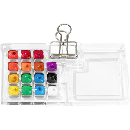 Akvarelfarve Paletui, Akryl Bakke, 6x6 cm Multi-rum Kompakt Rejsefarver Blandingspalet med Låg, Paletbeholder til