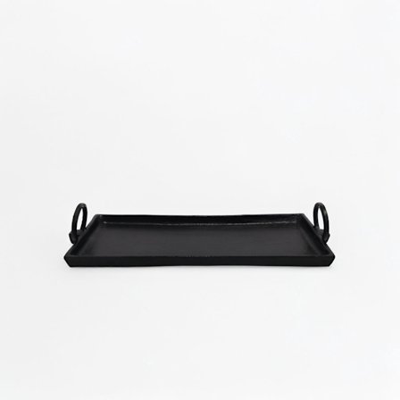 Dekorativ sort aluminiumsbakke 50x19x3cm