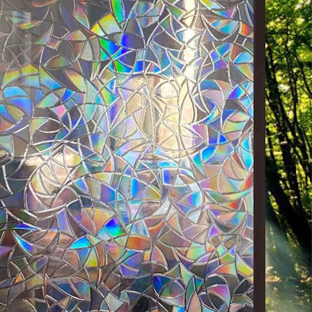 1kpl (45*200)Anti-UV-ikkunafilmi 3D-elektrostaattinen sateenkaariefekti W