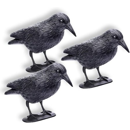 x plastkråke for å avskrekke duer med pinne og føtter, due-avskrekkende middel,