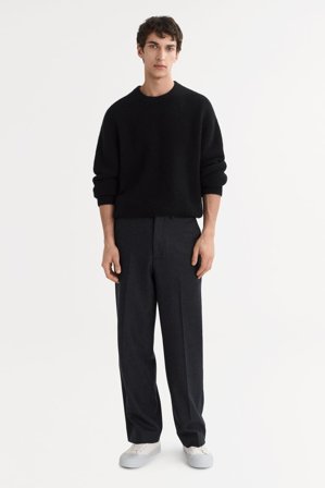 Soft Goat - Men's Boucle Crewneck - Men cashmere sweater - S - Black