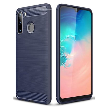 Carbon Flex cover - Samsung Galaxy A21 - Mørkeblå