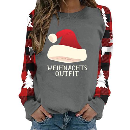 Långärmad Tröja För Kvinnor Med Crew-neck Jultröjor