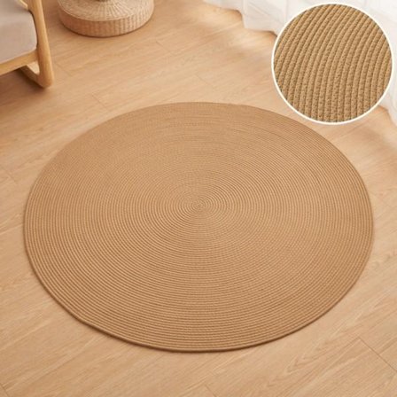 Rund matta, handvävd bomullsmatta 60*60cm