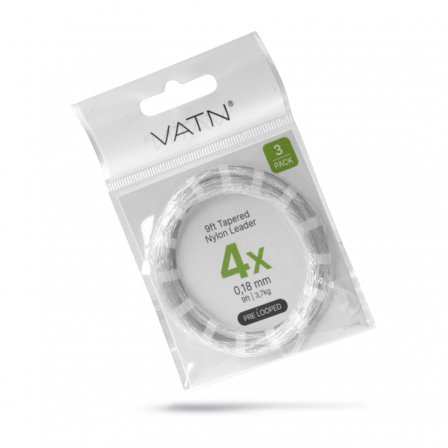 VATN Trout Pre-Looped Tapered Leader 9' (3pcs) - 2X 0,23mm