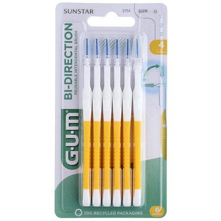 GUM Bi-Direction Mellemrumsbørste PHD 1,4/ISO 4 6 stk, Medicin & Pleje, Mund & Tandpleje, Tandstikker