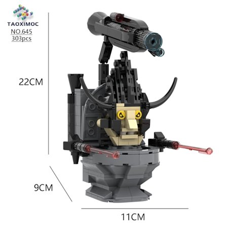 Monitor vs Toilet Man's Building Block Toy Model Handgjord