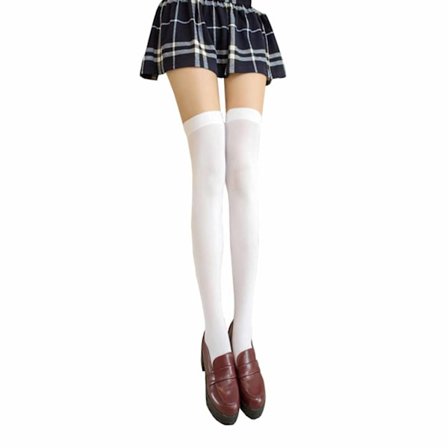 Hvid knæ sokker høje sokker lår Høj hvid