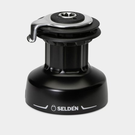 Schotwinde Seldén S30, passend für Ø8 - 12 mm Schot, selbstholend, feste Geschwindigkeit, 2-Gang, Aluminium - Boot