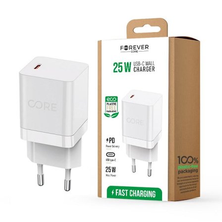 Snabbladdare för iPhone / Samsung 25W PD USB-C för Väggladdare