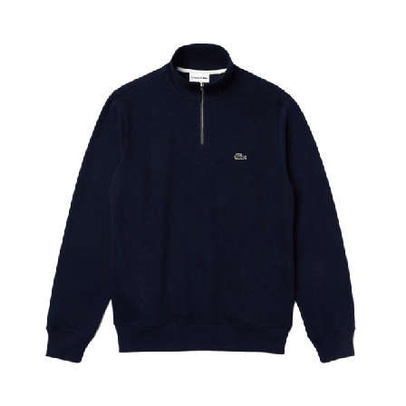 Lacoste Zippered Stand-Up Collar Cotton Sweatshirt Tröjor Herr Blå 4