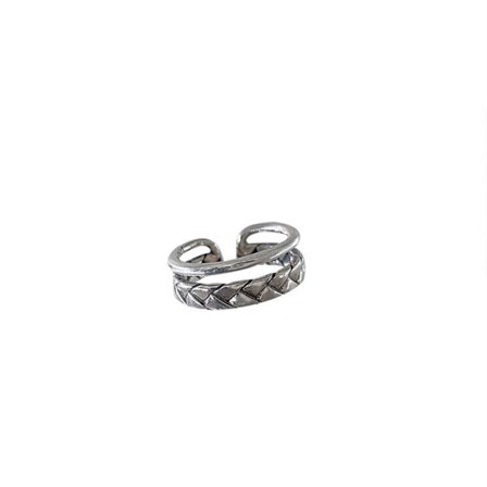 Personlig ring 925 sterling silver twist dubbelskikts öppen ring ins trend mode personlighet enkel kall vind lätt lyx svansring för kvinnor