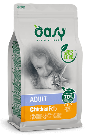 Oasy Dry Crocchette Di Pollo Per Gatti Adulti Sacco 1,5Kg