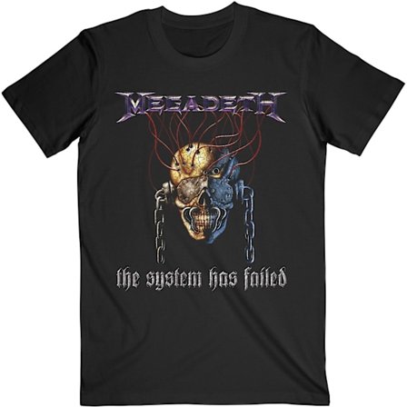 Megadeth Unisex Adult Systems Fail T-Shirt M Svart
