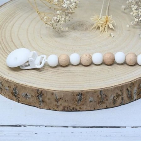 standard nappklämma - trä och vit