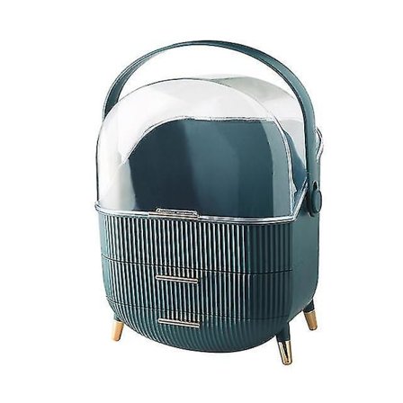 Grøn Transparent Makeup Organizer Kosmetik Opbevaringsboks