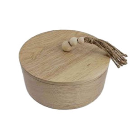 Træopbevaringskasse, 20x20x8cm, naturlig finish