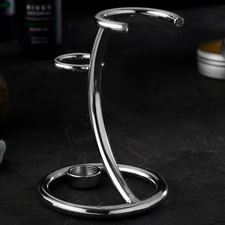 Sølvfarget Holder for Barberhøvel og Barberkost for menn - Barberstativer