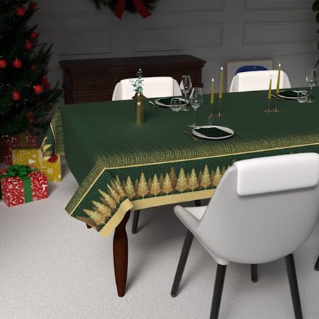 Färgglad tryckt fläckbeständig duk rektangel 140x240 cm SKOG, av Soleil d'Ocre