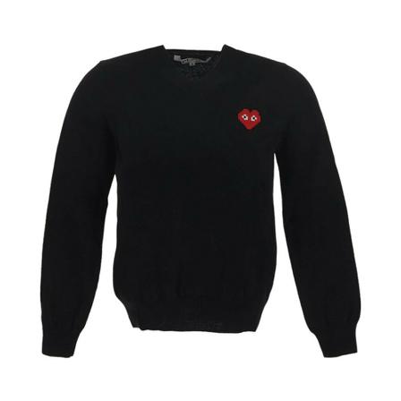 Comme des Garçons Play, Round-neck Knitwear Zwart, Dames, Maat:S
