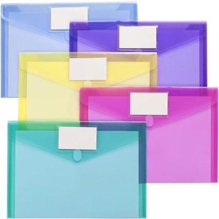 10-pack plastfickor polykuvert, transparenta dokumentmappar