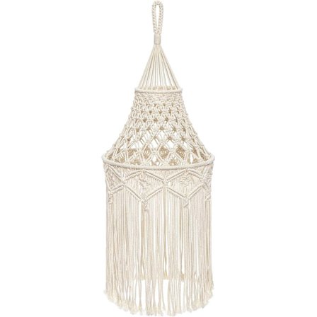 Macrame Lamp Shade Boho Hängande Pendel Ljusöverdrag Modern Kontor Sovrum Vardagsrum Barnkammare