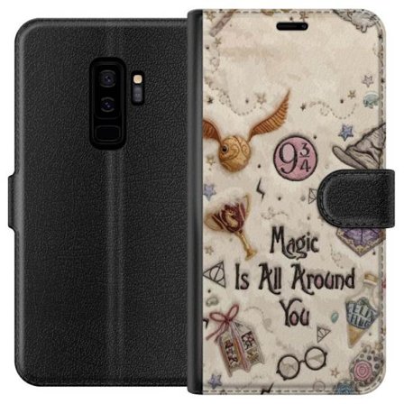 Kompatibelt Plånboksfodral till Samsung Samsung Galaxy S9+ Broderad magisk illustration med symboler, citat och fantasivärld inspirerad av sagor som