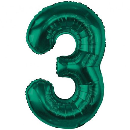 Sifferballong Grön 85cm "0-9" Numero 3