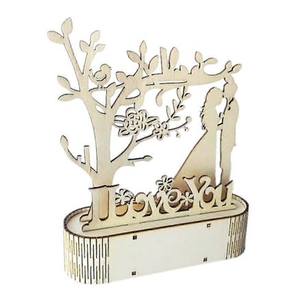 Puunveisto Yövalo Ystävänpäivä LED Yölamppu Luova Yölamppu Koriste Koriste Olen Rakastunut Sinuun