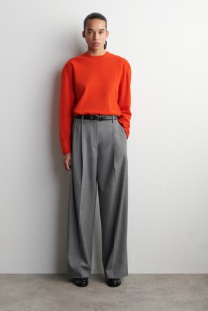 COS Women's Maglione Girocollo In Lana Merino in Arancione